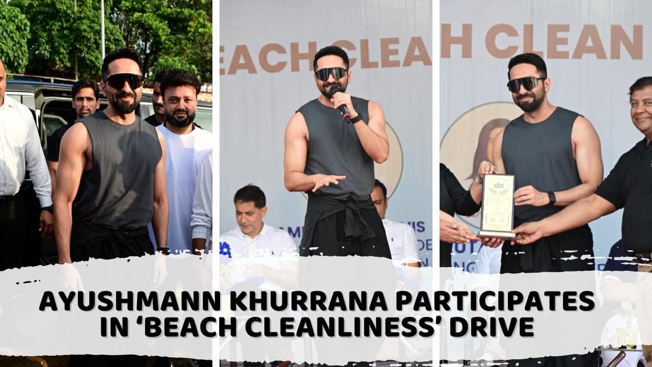 Ayushmann Khurrana participates in a beach cleanliness drive after Ganpati Visarjan [Video]
