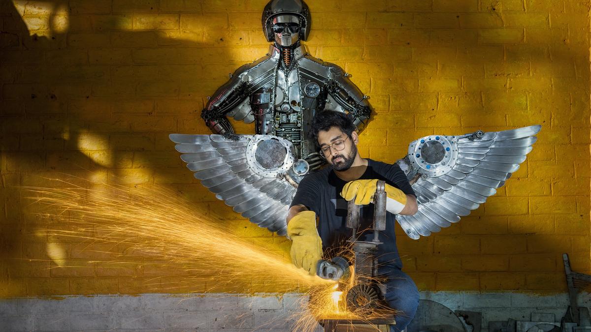 Indore’s Deval Verma turns scrap metal into largescale sculptures