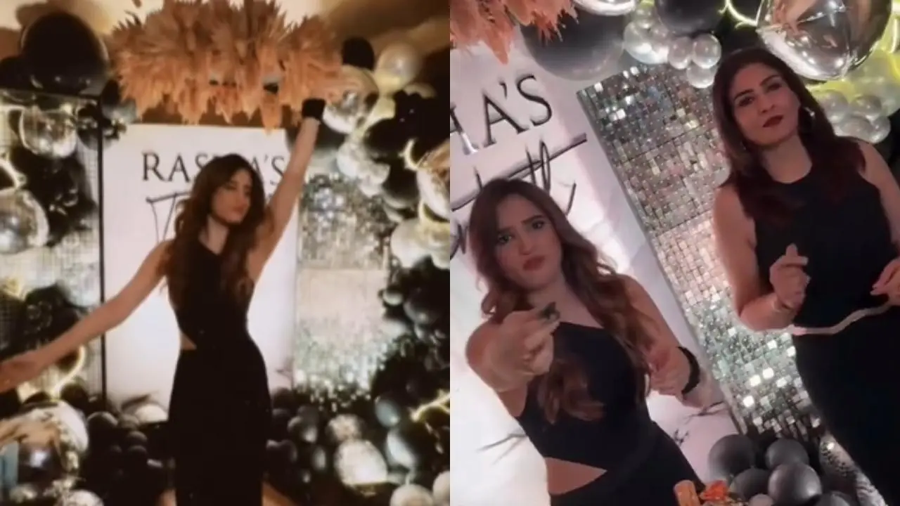 Rasha Thadani`s birthday bash: Actor dances to Uyi Amma with mom Raveena Tandon