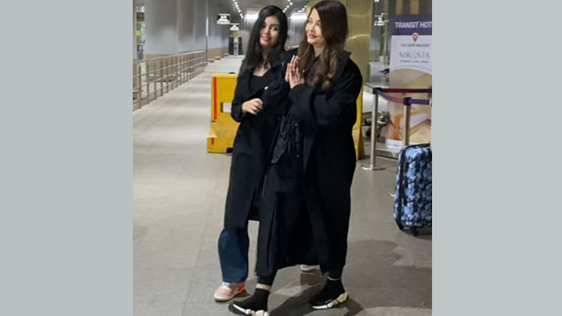 Aishwarya Rai, Aaradhya Bachchan twin in black as they arrive in Mumbai post-Cannes - Public TV English