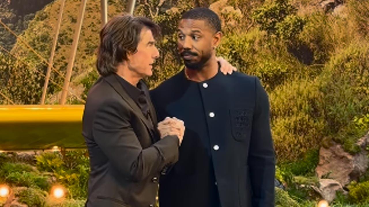 Michael B. Jordan suprises Tom Cruise in London at Mission: Impossible premiere