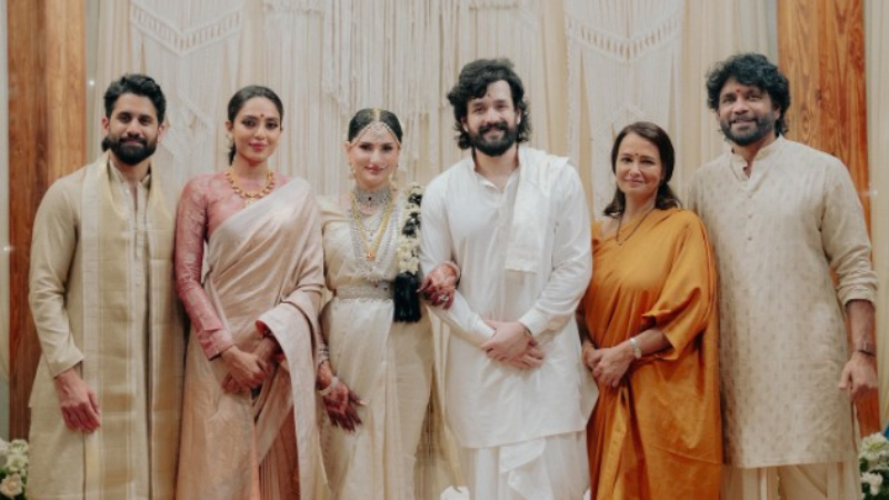 Nagarjuna welcomes Akhil Akkineni's wife Zainab Ravdjee into family after wedding, shares marriage pics - Public TV English